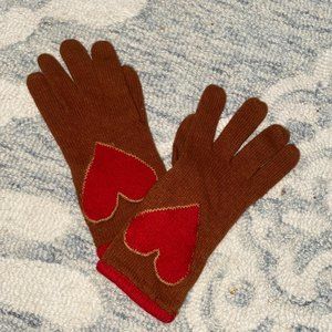 MOSCHINO Heart Appliqué Knit Gloves
